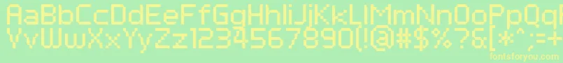 PfTempestaSeven Font – Yellow Fonts on Green Background