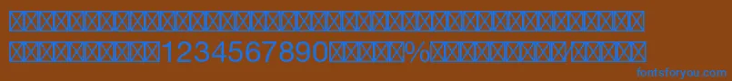 Fonte HelveticaltstdFractions – fontes azuis em um fundo marrom