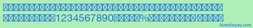 Czcionka HelveticaltstdFractions – niebieskie czcionki na zielonym tle