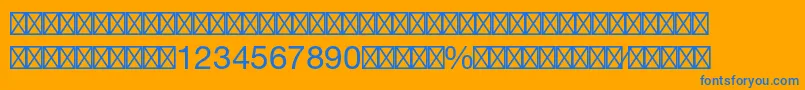 Fonte HelveticaltstdFractions – fontes azuis em um fundo laranja