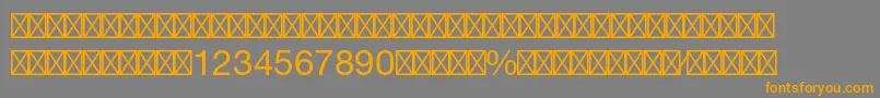 HelveticaltstdFractions-fontti – oranssit fontit harmaalla taustalla