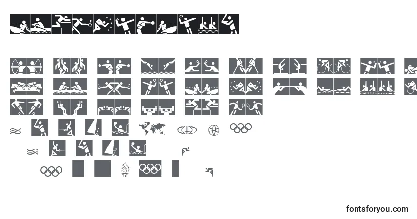 Olympicons2-fontti – aakkoset, numerot, erikoismerkit