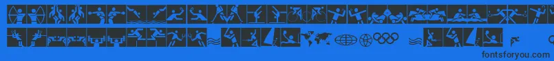 Olympicons2 Font – Black Fonts on Blue Background