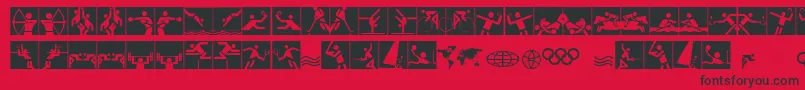 Fonte Olympicons2 – fontes pretas em um fundo vermelho