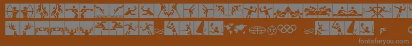 Olympicons2 Font – Gray Fonts on Brown Background
