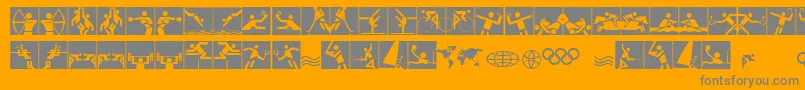 Olympicons2 Font – Gray Fonts on Orange Background