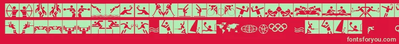 Olympicons2 Font – Green Fonts on Red Background