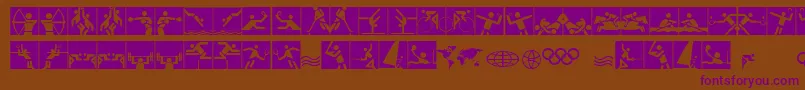 Olympicons2 Font – Purple Fonts on Brown Background