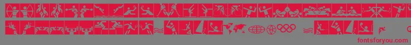 Olympicons2 Font – Red Fonts on Gray Background