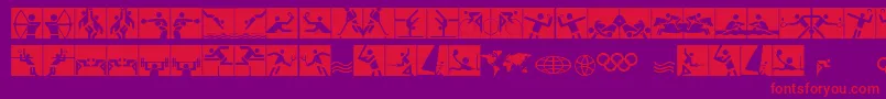 Olympicons2 Font – Red Fonts on Purple Background