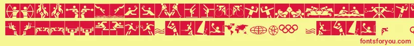 Olympicons2 Font – Red Fonts on Yellow Background