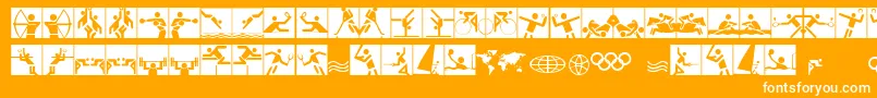 Olympicons2 Font – White Fonts on Orange Background