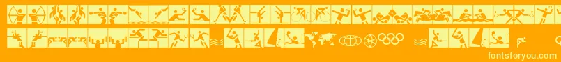 Olympicons2 Font – Yellow Fonts on Orange Background