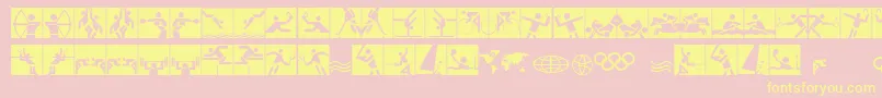 Olympicons2 Font – Yellow Fonts on Pink Background