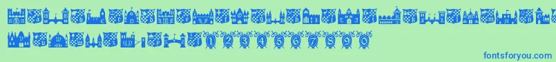 fuente Castlesshields – Fuentes Azules Sobre Fondo Verde