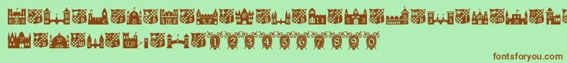 Шрифт Castlesshields – коричневые шрифты на зелёном фоне
