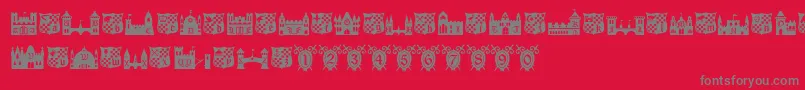 Castlesshields Font – Gray Fonts on Red Background