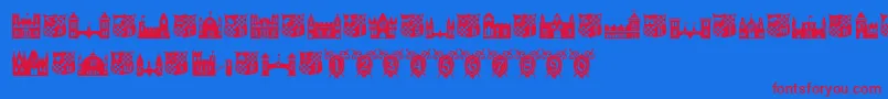 Police Castlesshields – polices rouges sur fond bleu