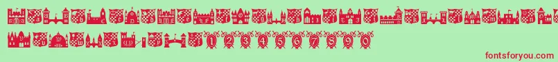 Castlesshields Font – Red Fonts on Green Background