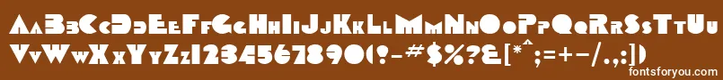 フォントDanetteRegular – 茶色の背景に白い文字