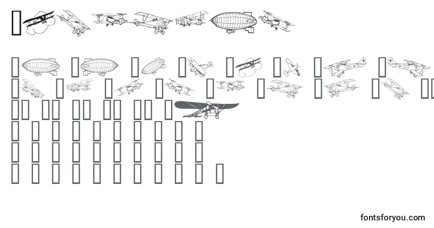 Schriftart Aeroplan – Alphabet, Zahlen, spezielle Symbole