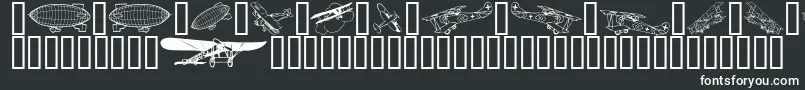 Aeroplan-fontti – valkoiset fontit mustalla taustalla