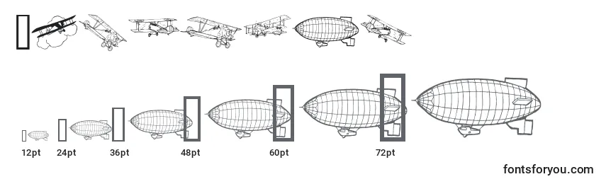Größen der Schriftart Aeroplan