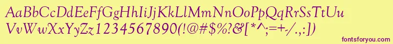 GrandeOldstyle Font – Purple Fonts on Yellow Background