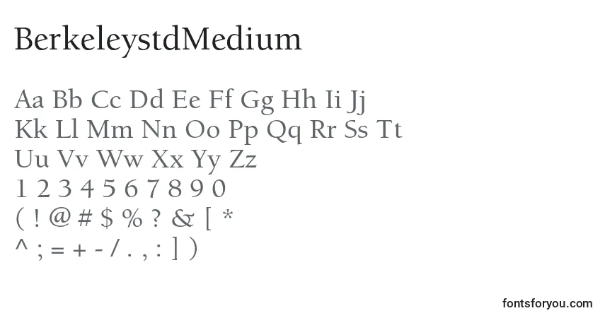 Шрифт BerkeleystdMedium – алфавит, цифры, специальные символы