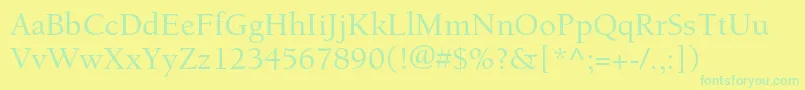 BerkeleystdMedium Font – Green Fonts on Yellow Background