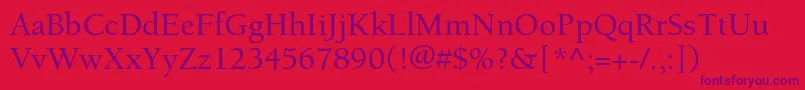 BerkeleystdMedium Font – Purple Fonts on Red Background