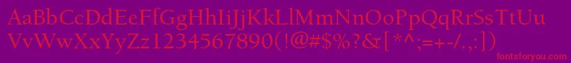 BerkeleystdMedium Font – Red Fonts on Purple Background