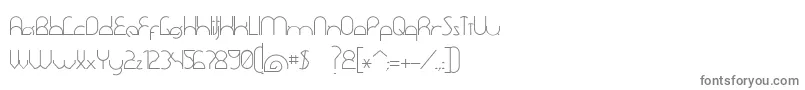 DawnerLight-fontti – harmaat kirjasimet valkoisella taustalla