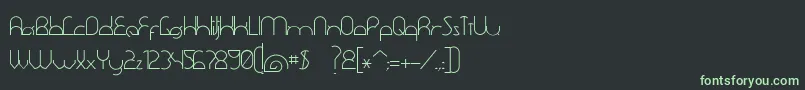 DawnerLight-fontti – vihreät fontit mustalla taustalla