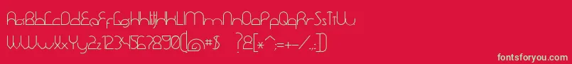 DawnerLight Font – Green Fonts on Red Background