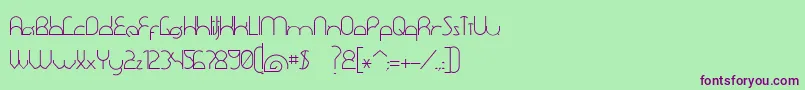 DawnerLight Font – Purple Fonts on Green Background