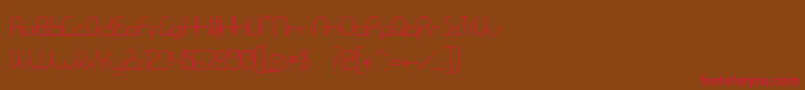 DawnerLight-Schriftart – Rote Schriften auf braunem Hintergrund