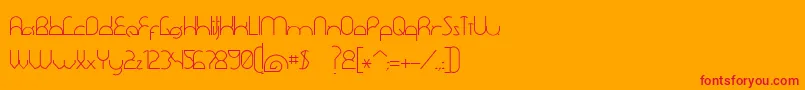 DawnerLight-Schriftart – Rote Schriften auf orangefarbenem Hintergrund