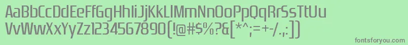 フォントZrnicrgRegular – 緑の背景に灰色の文字