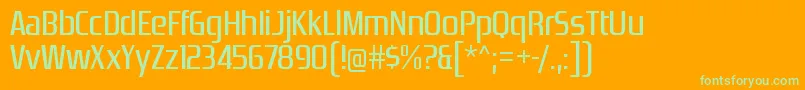 ZrnicrgRegular Font – Green Fonts on Orange Background