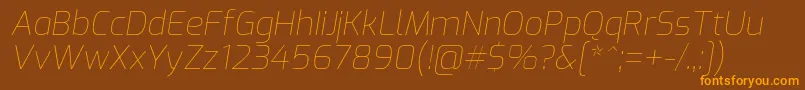 ExoThinitalic Font – Orange Fonts on Brown Background