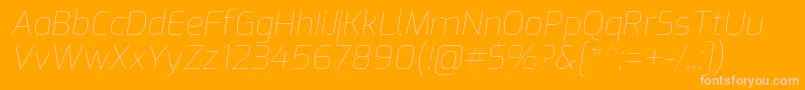 ExoThinitalic Font – Pink Fonts on Orange Background