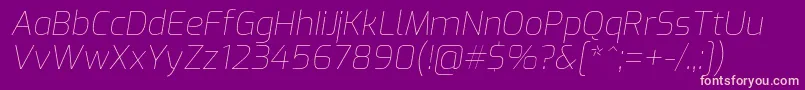 ExoThinitalic Font – Pink Fonts on Purple Background