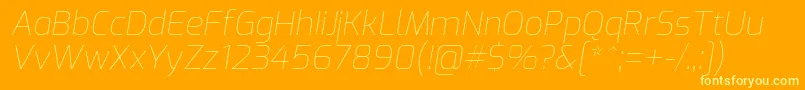 ExoThinitalic-Schriftart – Gelbe Schriften auf orangefarbenem Hintergrund