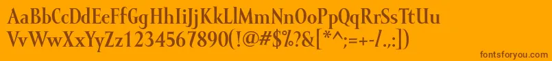 MramorBold-fontti – ruskeat fontit oranssilla taustalla