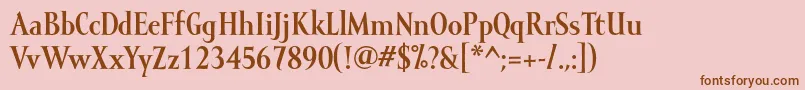 MramorBold-fontti – ruskeat fontit vaaleanpunaisella taustalla