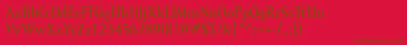 MramorBold-fontti – ruskeat fontit punaisella taustalla