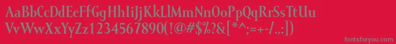 フォントMramorBold – 赤い背景に灰色の文字