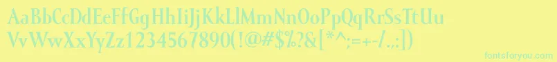 MramorBold Font – Green Fonts on Yellow Background