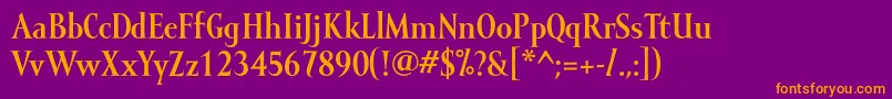 MramorBold-fontti – oranssit fontit violetilla taustalla